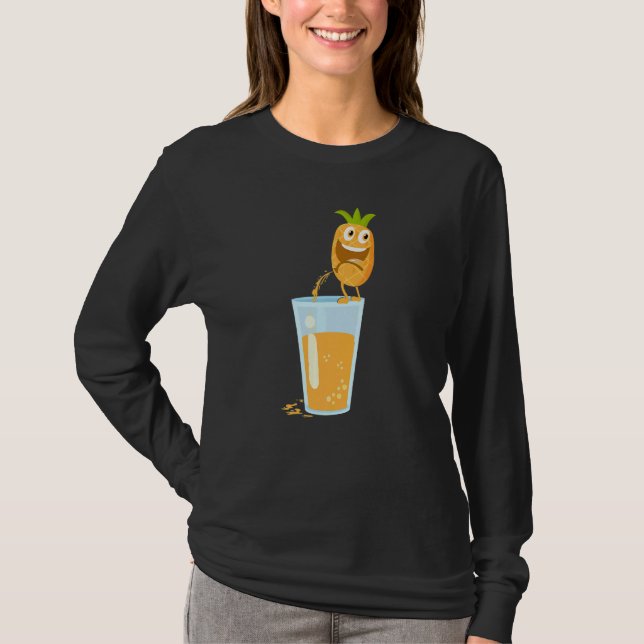 Pineapple Hawaiian Aloha Tropical Honolulu Women M T Shirt (Framsida)