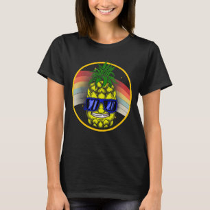 Pineapple Hawaiian Aloha Tropical Honolulu Women M T Shirt