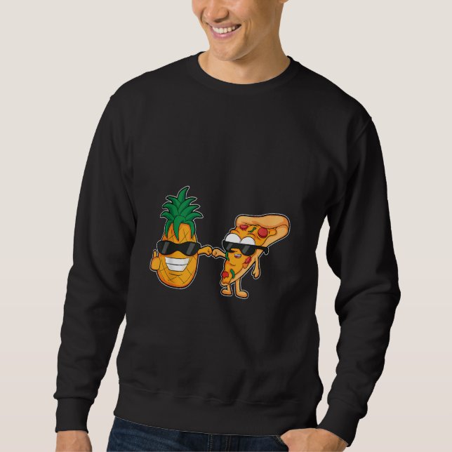 Pineapple Hawaiian Pizza Friends Forever Coola Foo Lång Ärmad Tröja (Framsida)