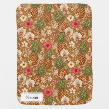 Pineapple Hibiscus Gorgeous Keepsake Custom Name  