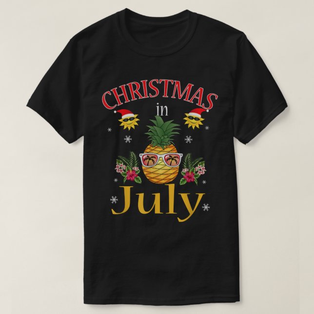 Pineapple-jul i juli Hawaiian Summer Funny T Shirt (Design framsida)
