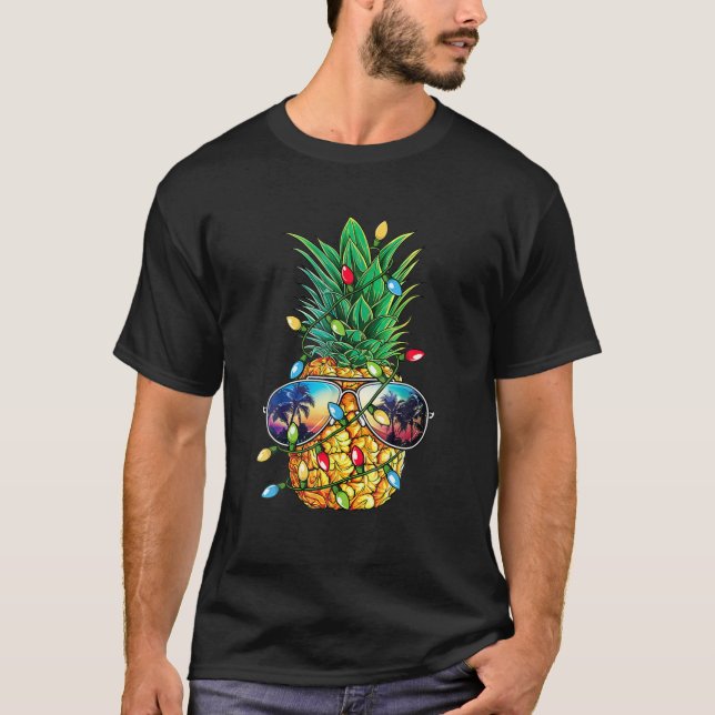 Pineapple Julgran Light Julafton För manar Kvinnor T Shirt (Framsida)