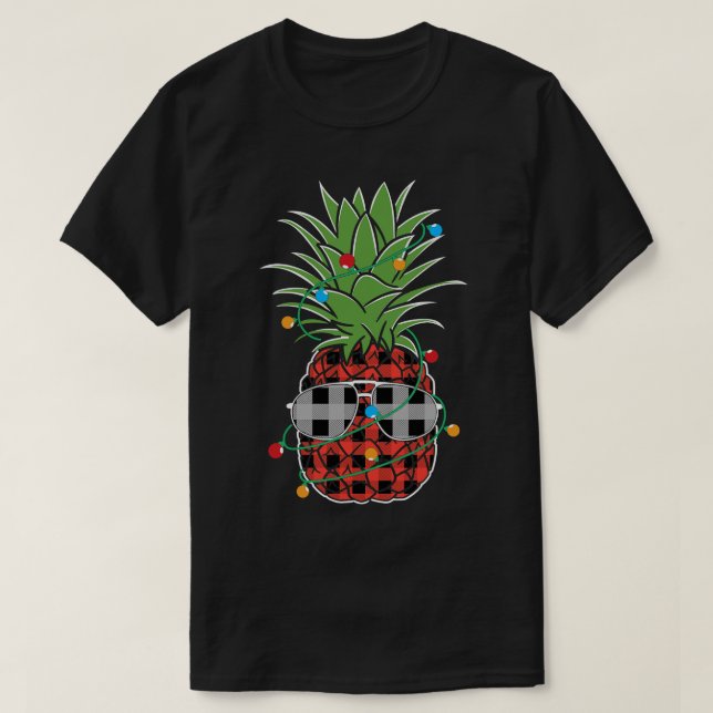 Pineapple Julgran Ljus Red Play Sunglass T Shirt (Design framsida)