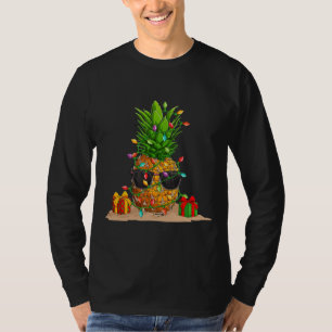 Pineapple Julgran Ljus, ynklig tropisk T Shirt