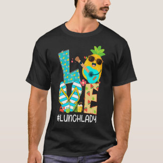 Pineapple Kärlek Lunch Dam Hej Sommar Vibes T Shirt