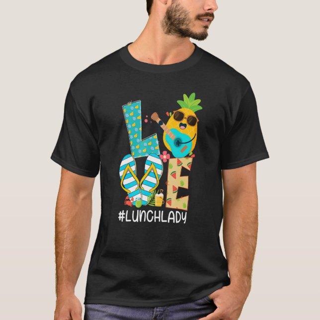 Pineapple Kärlek Lunch Dam Hej Summer Vibes 1 T Shirt (Framsida)