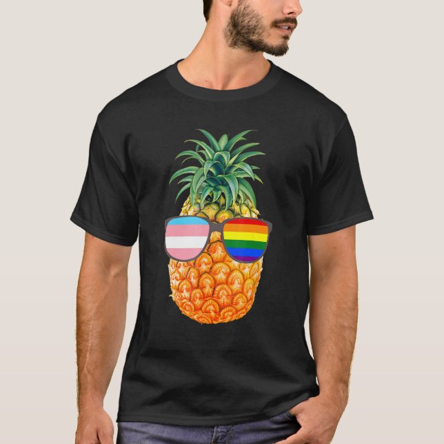 Pineapple LGBT Sunglasses Aloha Beacher Hawaii Tra T Shirt (Framsida)