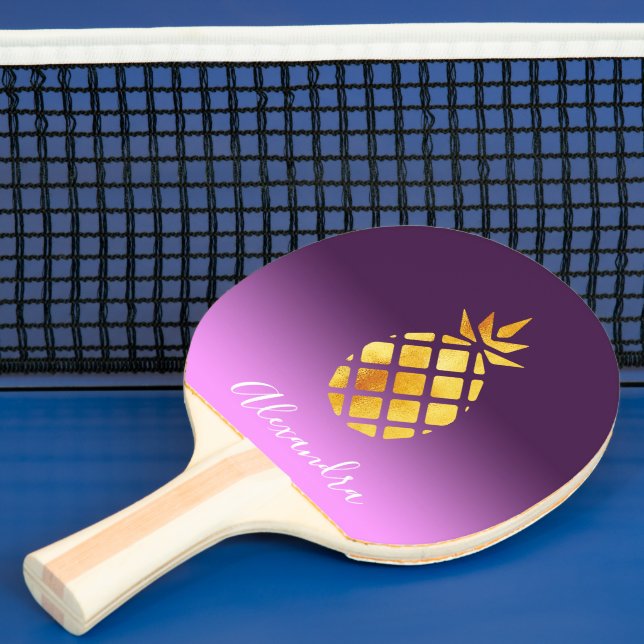 Pineapple lila guld namn pingisracket (Insitu)