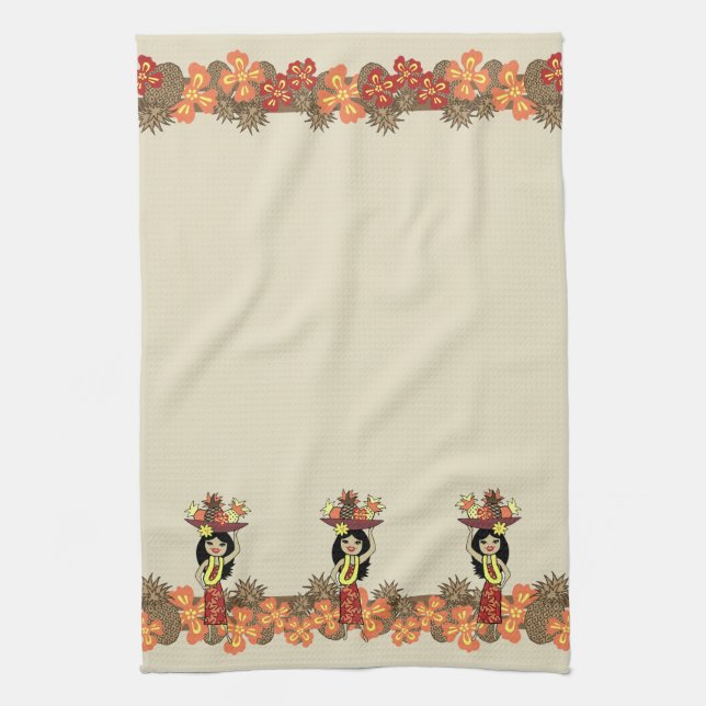 Pineapple Luau Band Hawaiian Kitchen Towel Kökshandduk (Vertikal)