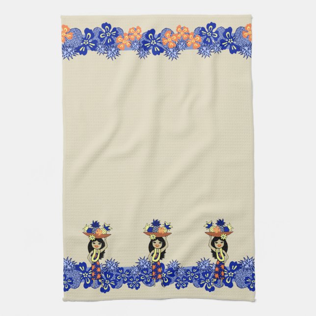 Pineapple Luau Band Hawaiian Kitchen Towel Kökshandduk (Vertikal)