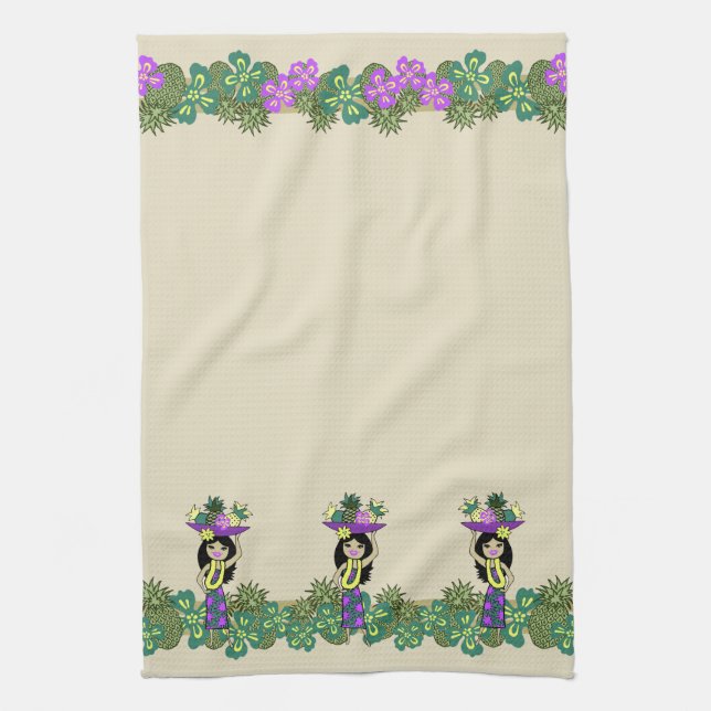 Pineapple Luau Band Hawaiian Kitchen Towel Kökshandduk (Vertikal)