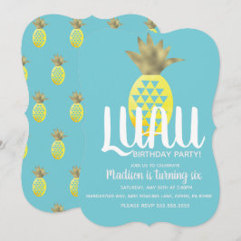 Pineapple Luau Födelsedagsfest Alla Åldrar Inbjudningar