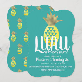 Pineapple LUAU Födelsedagsfest Alla Åldrar Inbjudningar
