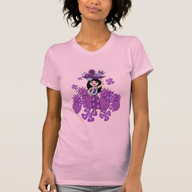 Pineapple Luau Gals T-Shirts (Framsida)