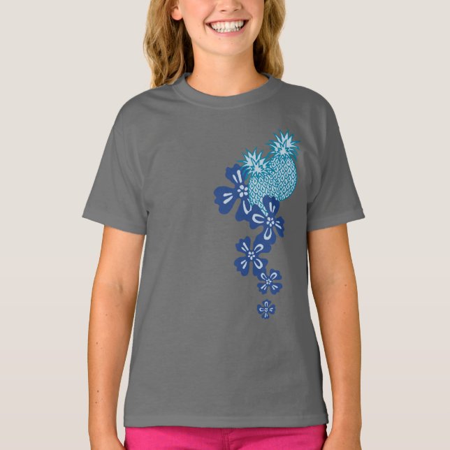Pineapple Luau Girl's T-Shirts (Framsida)