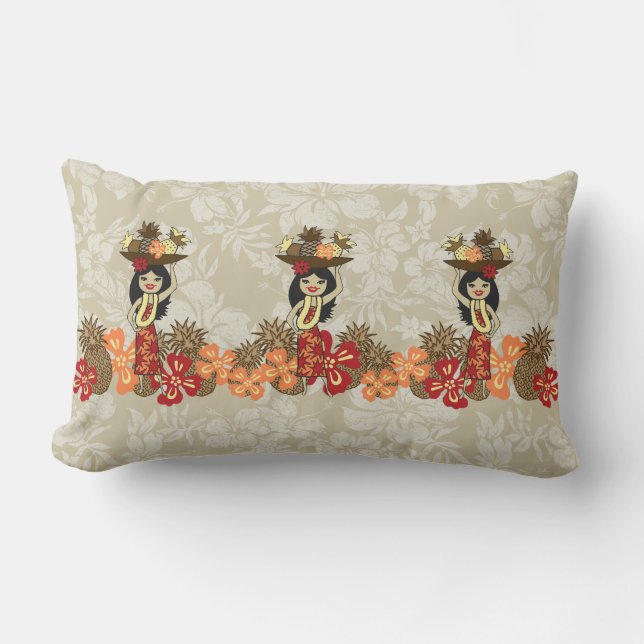 Pineapple Luau Hawaiian Lumbar Pillows Lumbarkudde (Framsida)
