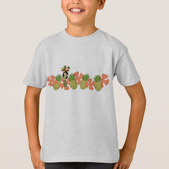 Pineapple Luau Hawaiian Tropical Band Tee (Framsida)