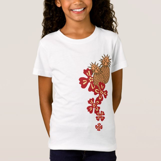 Pineapple Luau Tropical Design T-shirt (Framsida)