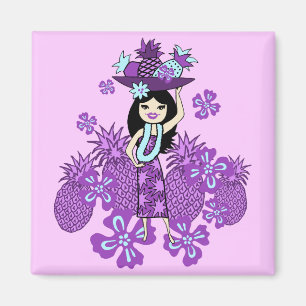 Pineapple Luau Tropical Magnets Magnet