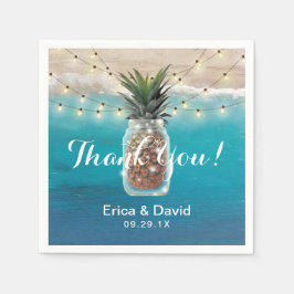 Pineapple Mason Burk Tropical Beach Wedding Pappersservett