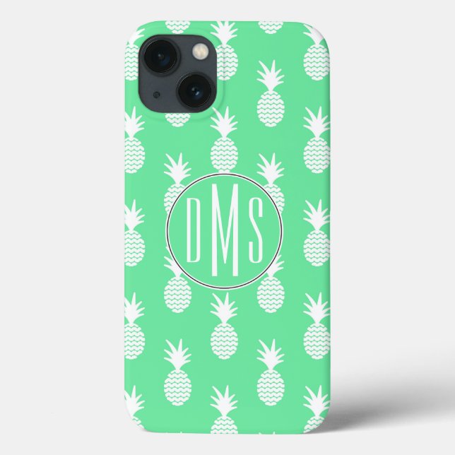 Pineapple Mint Mönster | Monogram (Baksida)