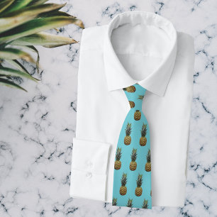 Pineapple Mönster Robin Egg Blue Tropical Tiki Tie Slips