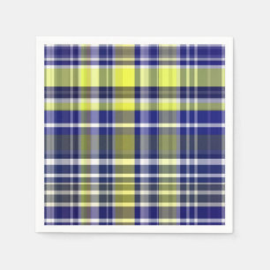 Pineapple Navy Blue White Preppy Madras Play Pappersservett