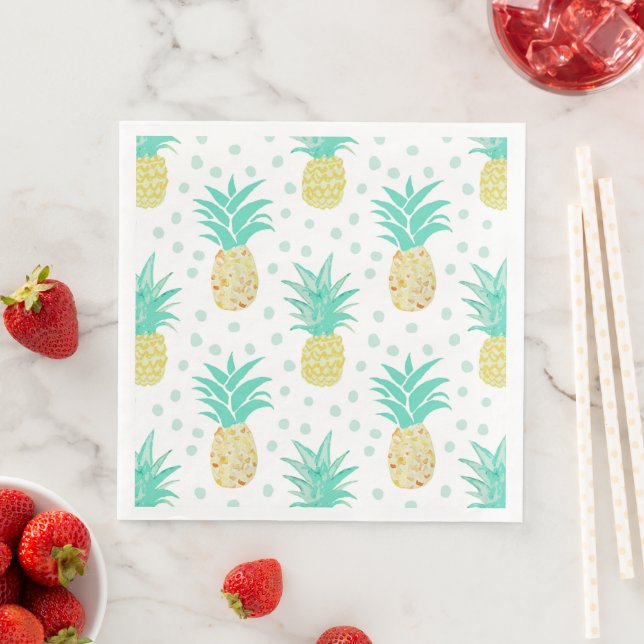 Pineapple Painting Tropical Napkins Pappersservett (Insitu)