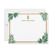 Pineapple-Personligen Vita Faux Guld Glitter