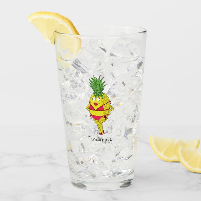 Pineapple Pin-Up Girl Funny Fruit Glaskopp (Framsida Ice)