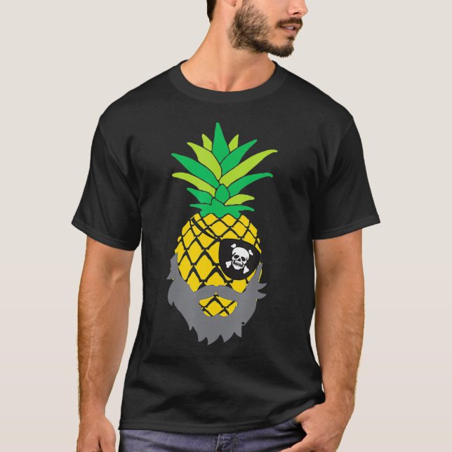 Pineapple pirat öga-plåster lustigt bassäng party  t shirt (Framsida)