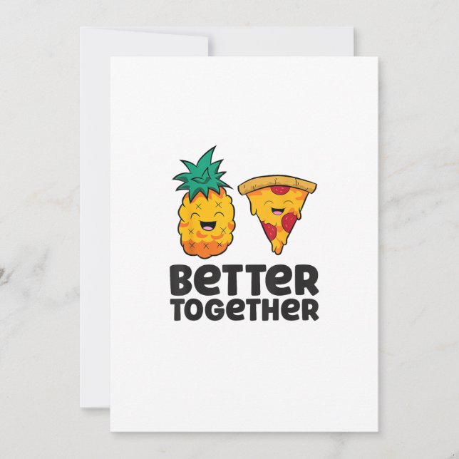 Pineapple Pizza Better Together Modern Graphic Des Julkort (Framsida)