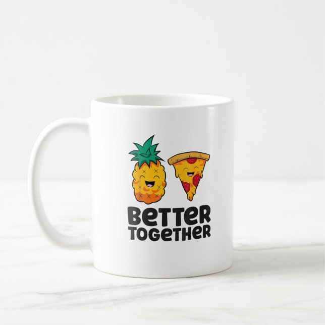 Pineapple Pizza Better Together Modern Graphic Des Kaffemugg (Vänster)