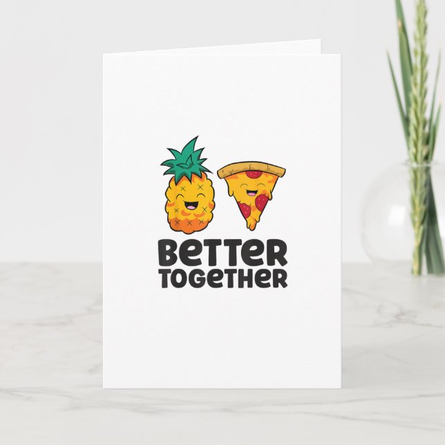 Pineapple Pizza Better Together Modern Graphic Des Kort (Framsida)