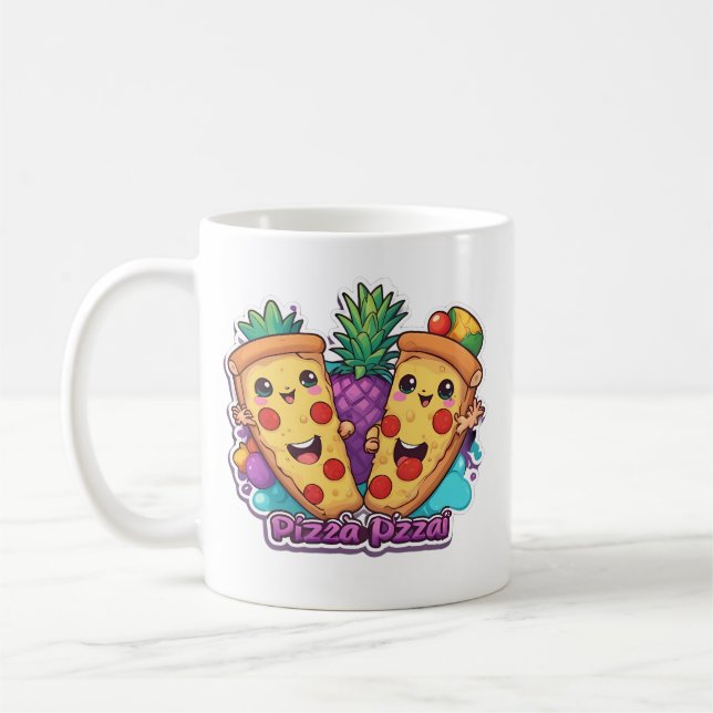 Pineapple Pizza Funny Kaffemugg (Vänster)