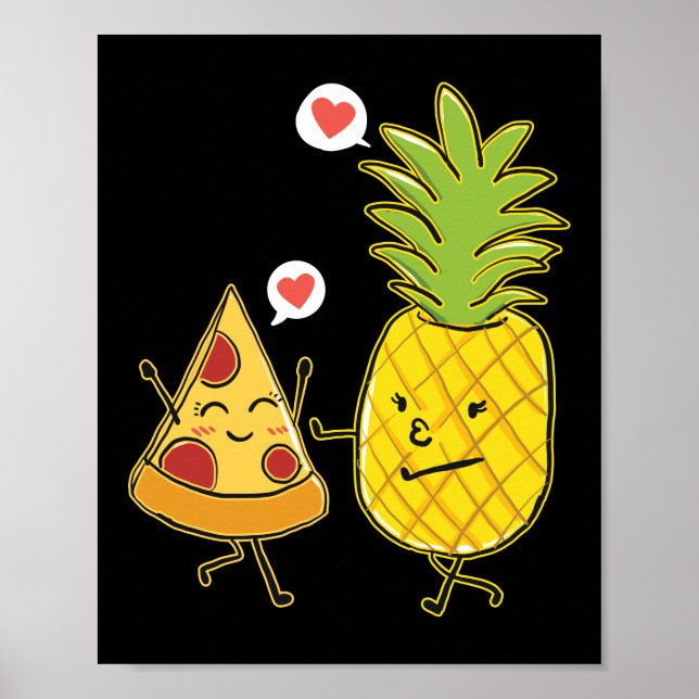 Pineapple PiZza Hawaiian Pizza Pineapple på Pizza Poster (Framsidan)