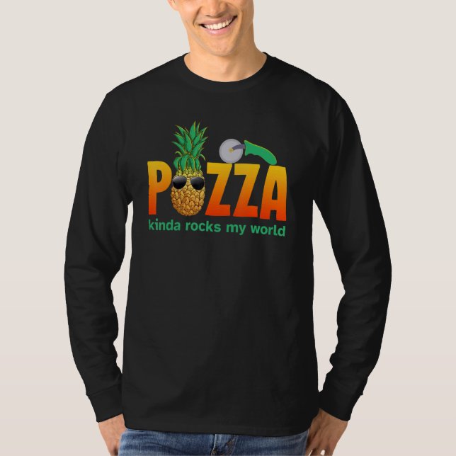 Pineapple Pizza Sten My World Hawaiian Pizza Sung T Shirt (Framsida)