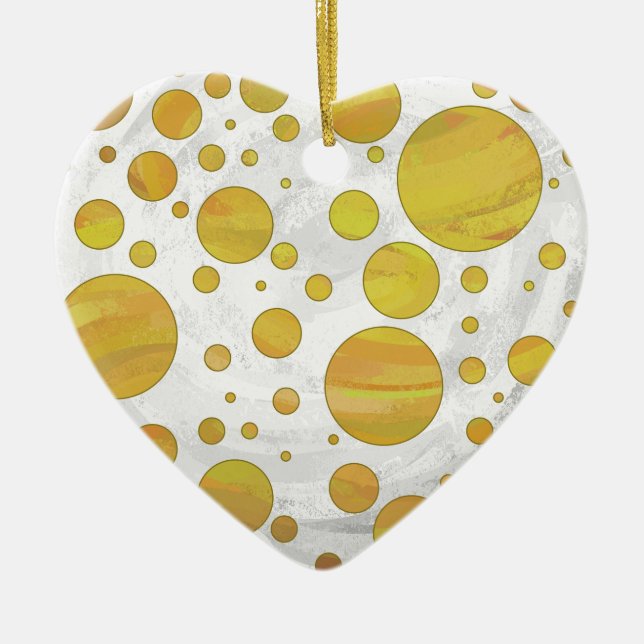 Pineapple Polka Dot Mönster Julgransprydnad Keramik (Framsidan)