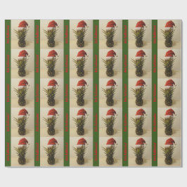 Pineapple Santa Hawaiian Mele Kalikima Gift Wrap Presentpapper