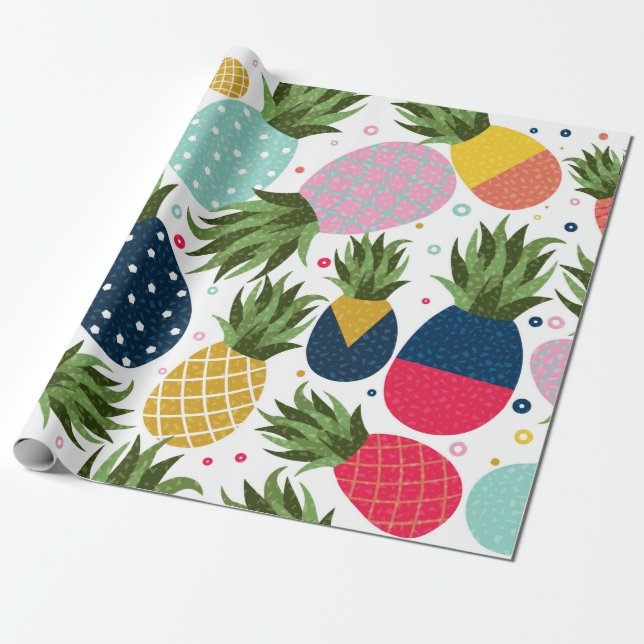Pineapple seamless pattern illustration, colorful  presentpapper (Utrullad)
