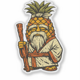 Pineapple Sensei — Funny Fruit Wise Master Vintage Klistermärken