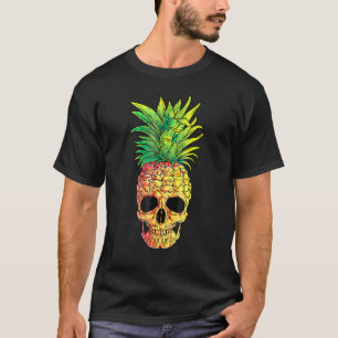 Pineapple Skull Aloha Beacher Hawaiian Hawaii Goth T Shirt