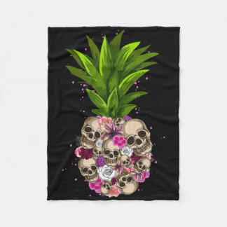Pineapple Skull Funny Aloha Beacher Hawaiian Hawai Fleecefilt