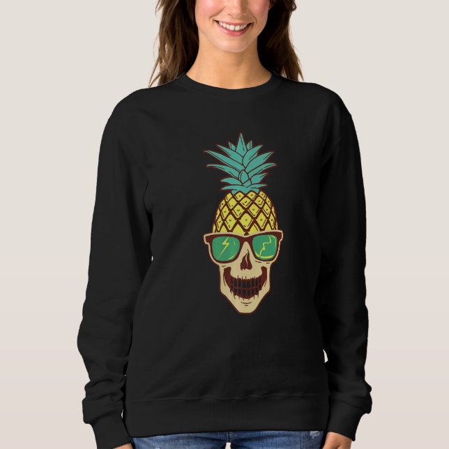 Pineapple Skull Heads Grunge Punk Metal   T Shirt (Framsida)