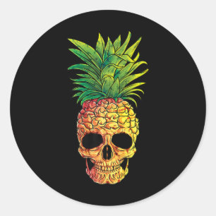 Pineapple Skull T Shirt Aloha Beacher Hawaiian Haw Runt Klistermärke