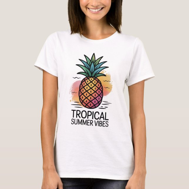 🍍 Pineapple Summer Vibes T-shirt | Tropical Tee (Framsida)