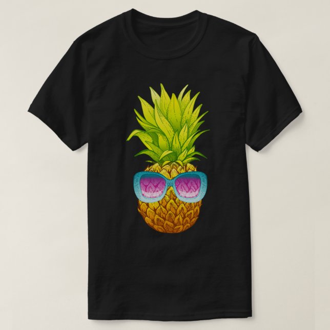 Pineapple Sunglasses Beach Funny Summer T Shirt (Design framsida)