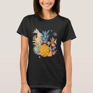 Pineapple Sunglasses Beach Hawaiian Vacation Flowe T Shirt