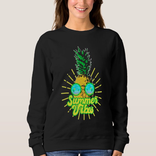 Pineapple Sunglasses Beacher Hawaiian Summer Vibes T Shirt (Framsida)