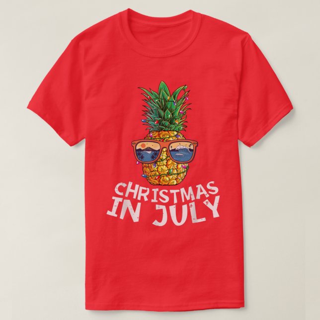 Pineapple Sunglasses Christmas In July Summer Xmas T Shirt (Design framsida)